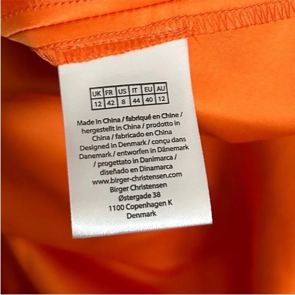 Rotate Birger Christensen Carmina Tiered Mini Dress Orange NWT - Picture 13 of 13